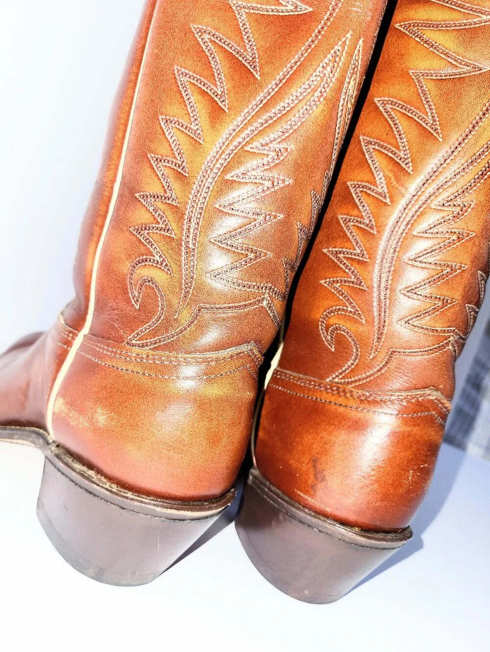Vintage acme Cowboy Boots 1970's Genuine Leather Western Flame 7 C - Picture 7 of 16